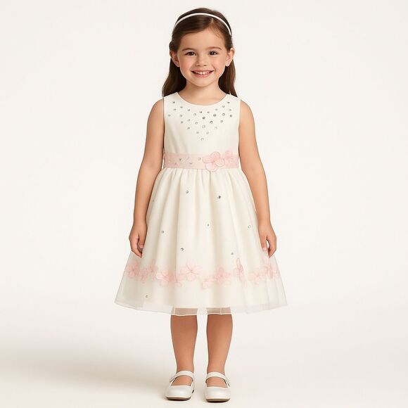 Alfred Angelo Girls Ivory Flower Girl Dress – Size 5 – Wedding, Easter, Pageant - Picture 1 of 14